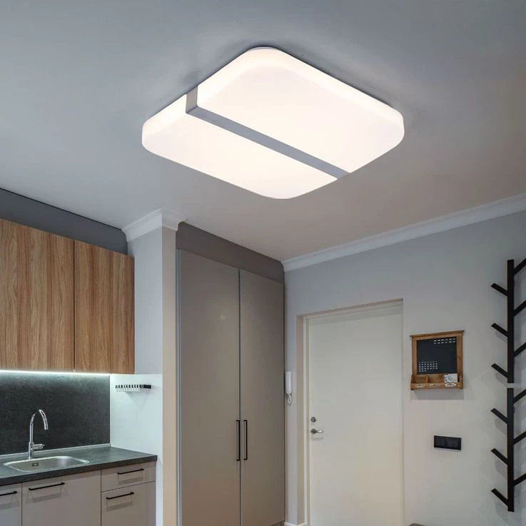 LED Deckenleuchte, Chrom, Quadrat, L 33,5 Cm – Bild 3