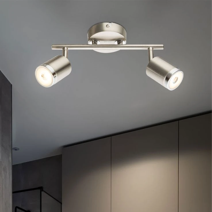 LED Deckenleuchte, Metall, Nickel-matt, Chrom, Satiniert – Bild 3