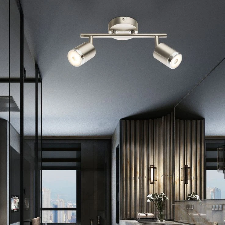 LED Deckenleuchte, Metall, Nickel-matt, Chrom, Satiniert – Bild 4