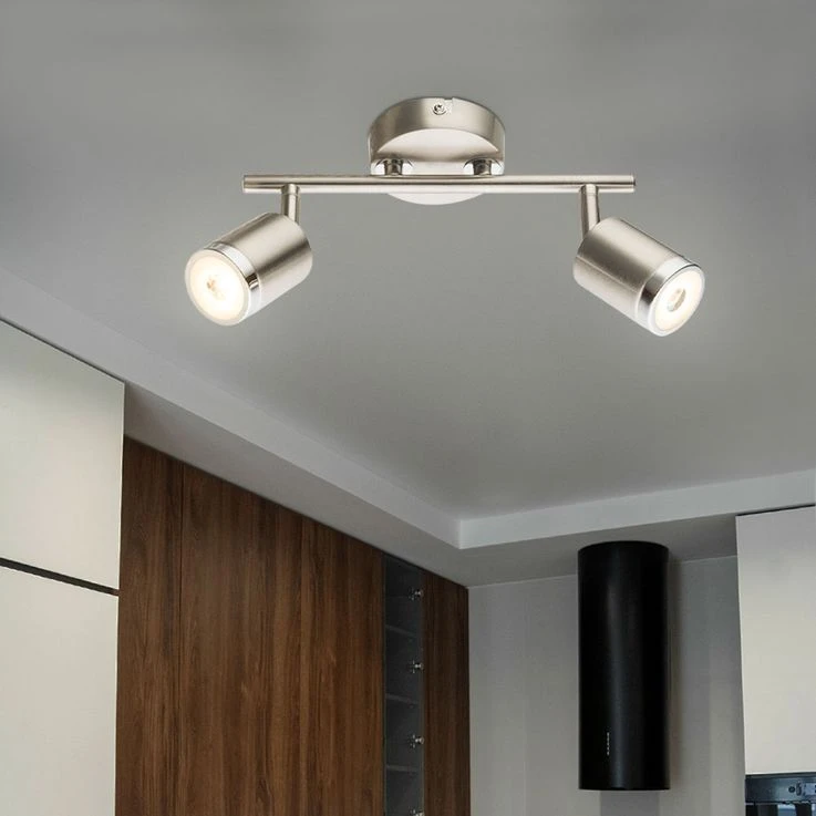 LED Deckenleuchte, Metall, Nickel-matt, Chrom, Satiniert – Bild 5