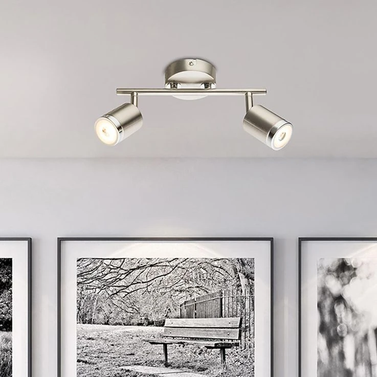 LED Deckenleuchte, Metall, Nickel-matt, Chrom, Satiniert – Bild 6