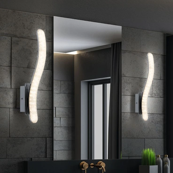 LED Wandleuchte, Chrom, Kristalle, H 45 Cm, NABRO – Bild 5