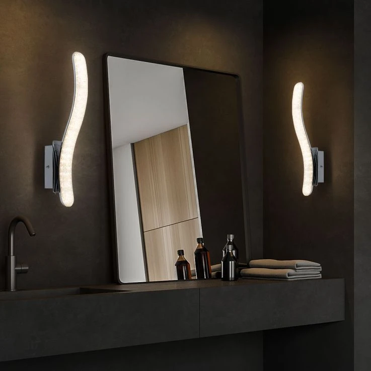 LED Wandleuchte, Chrom, Kristalle, H 45 Cm, NABRO – Bild 3