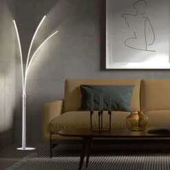 LED Stehlampe, Chrom, Höhe 215 Cm