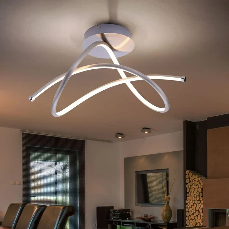 LED Deckenleuchte, Modern, Geschwungen, Stahl, L 51cm