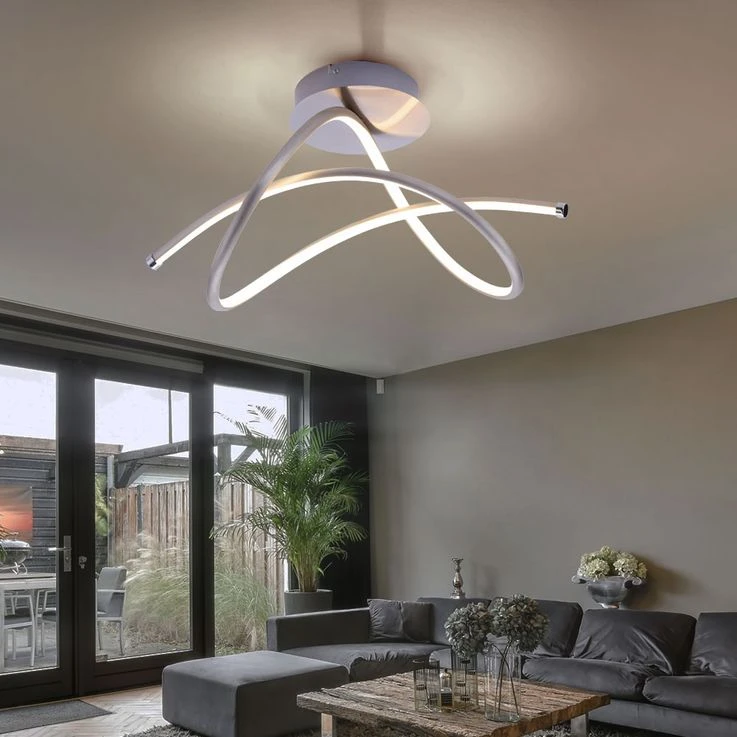 LED Deckenleuchte, Modern, Geschwungen, Stahl, L 51cm – Bild 4