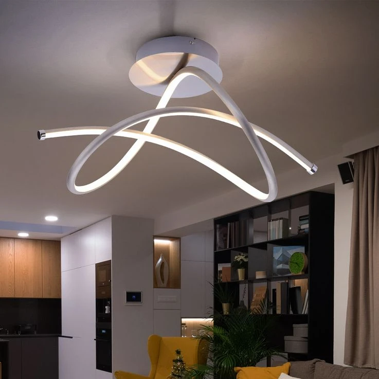 LED Deckenleuchte, Modern, Geschwungen, Stahl, L 51cm – Bild 3