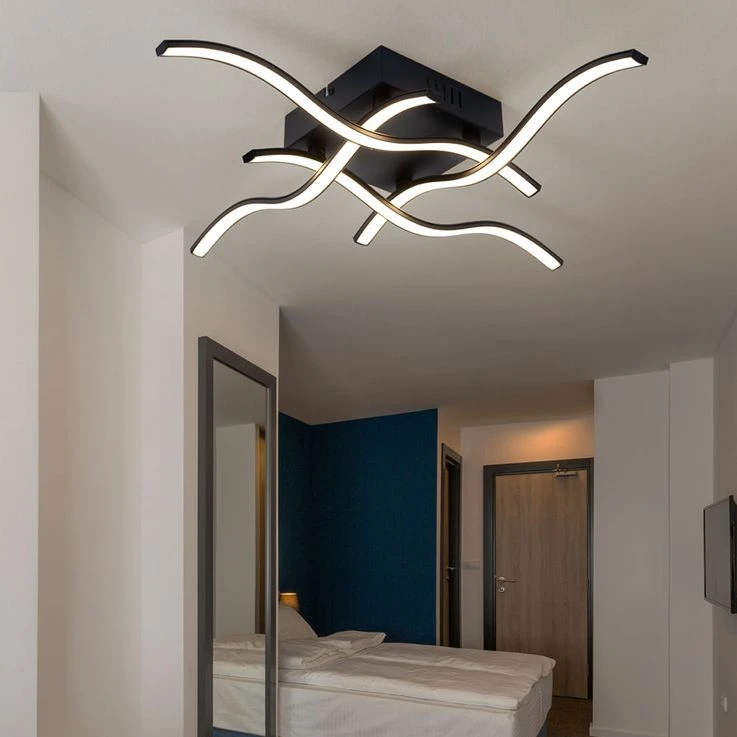 LED Deckenleuchte, Wellen Design, Schwarz, Breite 55 Cm – Bild 9