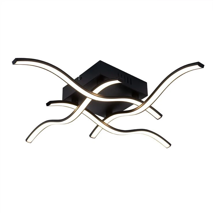 LED Deckenleuchte, Wellen Design, Schwarz, Breite 55 Cm – Bild 10
