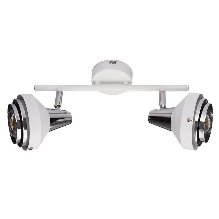 Deckenleuchte, Chrom, Weiß, Spots Beweglich, L 30 Cm, RORGE – Bild 2