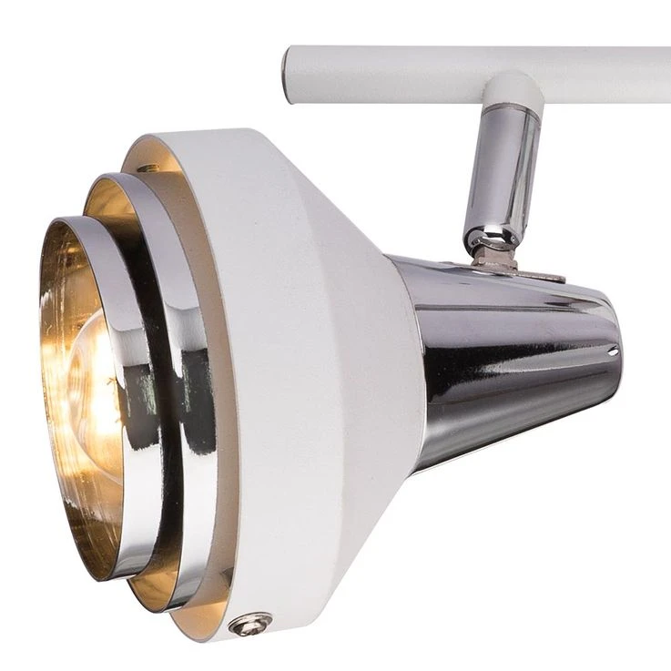 Deckenleuchte, Chrom, Weiß, Spots Beweglich, L 30 Cm, RORGE – Bild 8