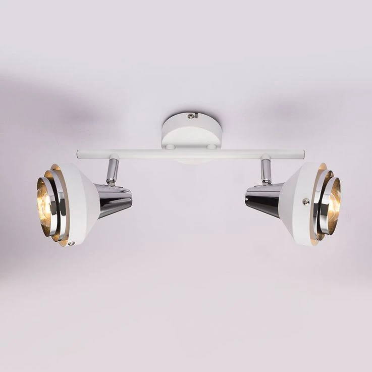 Deckenleuchte, Chrom, Weiß, Spots Beweglich, L 30 Cm, RORGE – Bild 6