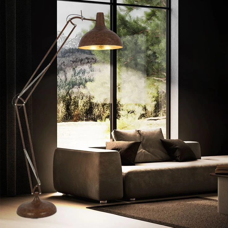 Stehleuchte, 3 Verstellbare Gelenke, Rost- Goldfarben, Conny