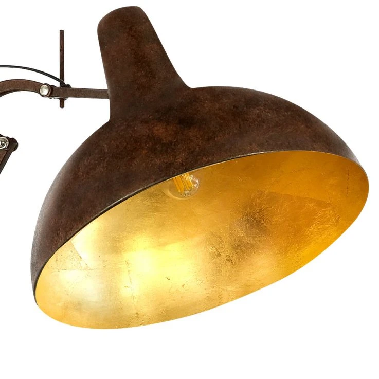 Stehleuchte, 3 Verstellbare Gelenke, Rost- Goldfarben, Conny – Bild 11