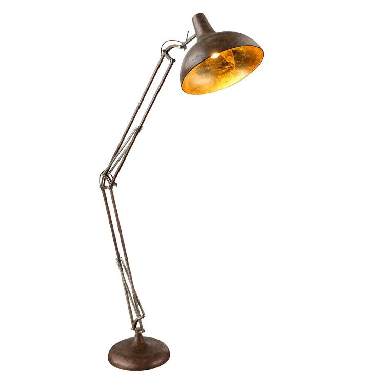 Stehleuchte, 3 Verstellbare Gelenke, Rost- Goldfarben, Conny – Bild 14