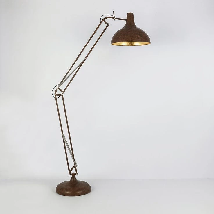 Stehleuchte, 3 Verstellbare Gelenke, Rost- Goldfarben, Conny – Bild 10