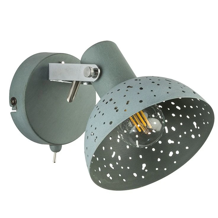 Wandleuchte, Grau-antik, Chrom, Spot Beweglich, H 12 Cm – Bild 2