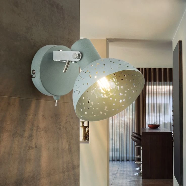 Wandleuchte, Grau-antik, Chrom, Spot Beweglich, H 12 Cm – Bild 3