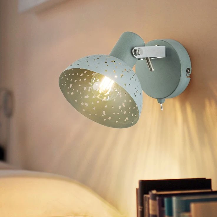 Wandleuchte, Grau-antik, Chrom, Spot Beweglich, H 12 Cm