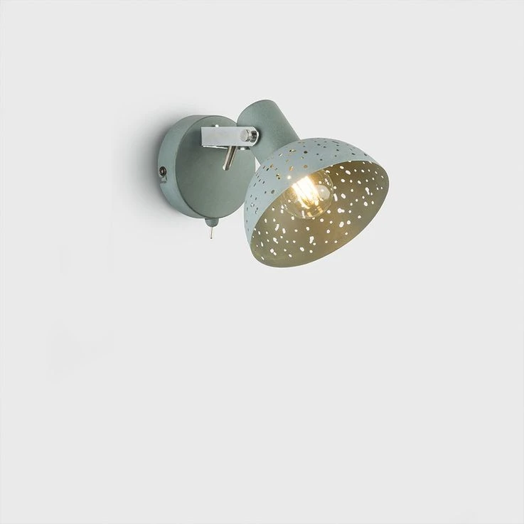 Wandleuchte, Grau-antik, Chrom, Spot Beweglich, H 12 Cm – Bild 5