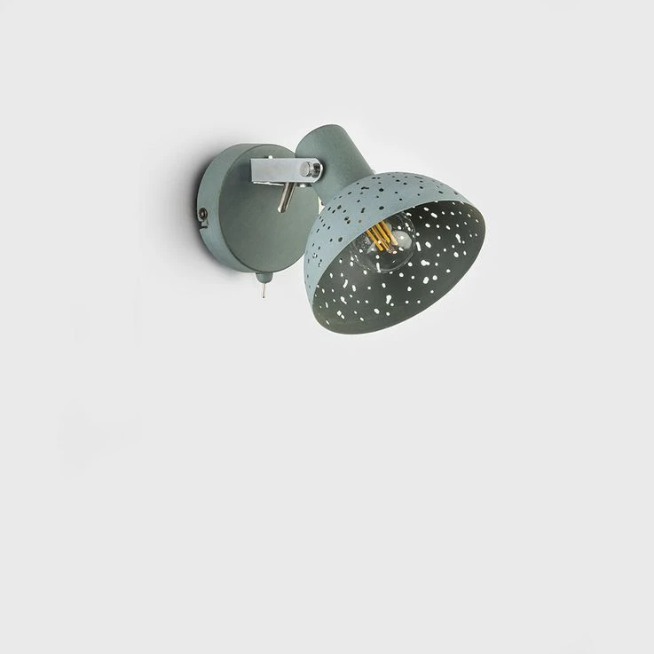 Wandleuchte, Grau-antik, Chrom, Spot Beweglich, H 12 Cm – Bild 6