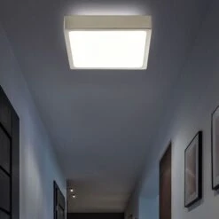 LED Deckenleuchte, Dimmbar, Aluminium Druckguss, Nickel-matt