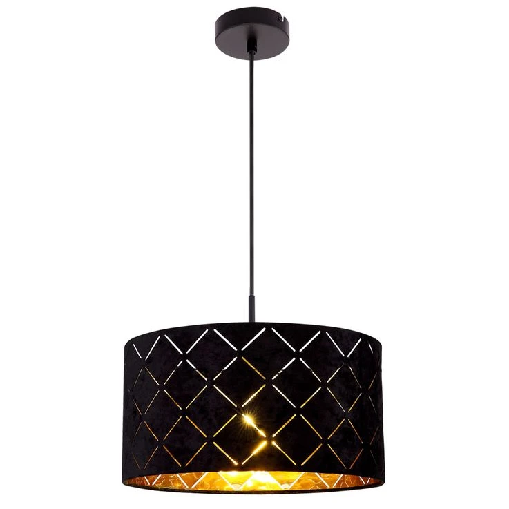 Pendelleuchte, Schwarz-gold, Dekorstanzungen, 38 Cm – Bild 2