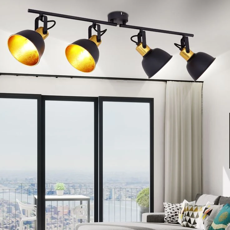 Deckenlampe, Schwarz Gold, Lichtschiene, Verstellbar, FILLO – Bild 7
