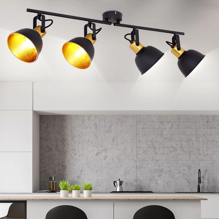 Deckenlampe, Schwarz Gold, Lichtschiene, Verstellbar, FILLO – Bild 8