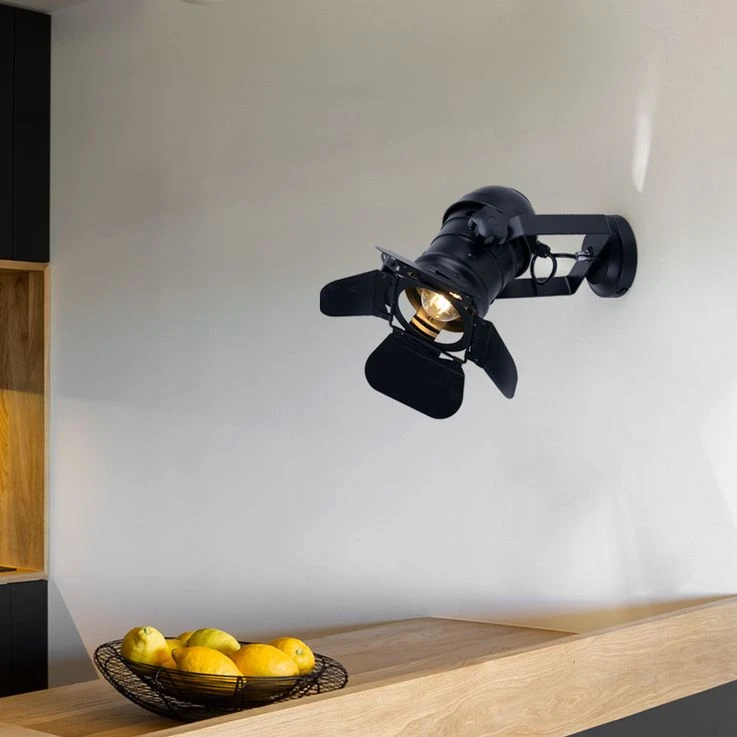 Verstellbarer Wandstrahler, Schwarz, Höhe 32 Cm – Bild 6