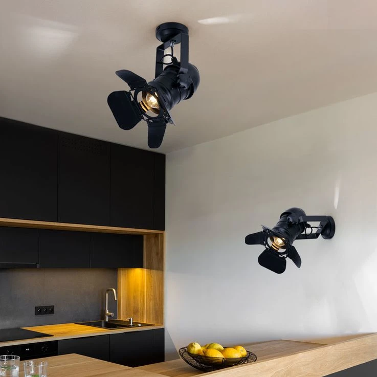 Verstellbarer Wandstrahler, Schwarz, Höhe 32 Cm – Bild 7