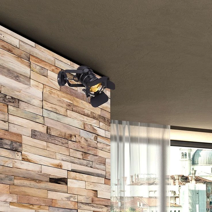 Verstellbarer Wandstrahler, Schwarz, Höhe 32 Cm – Bild 9