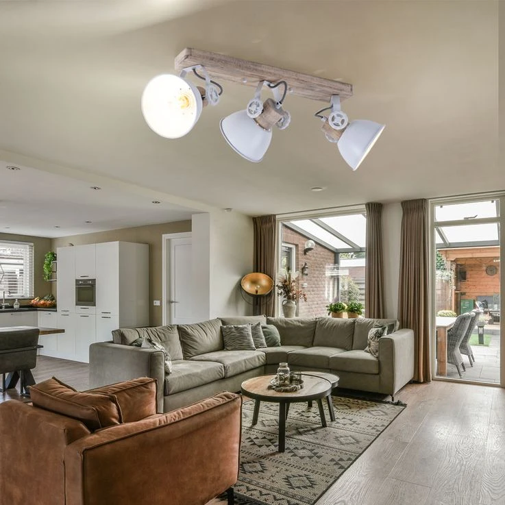 Deckenleuchte, Holz, Spot Verstellbar, L 59 Cm, GEARWOOD – Bild 3