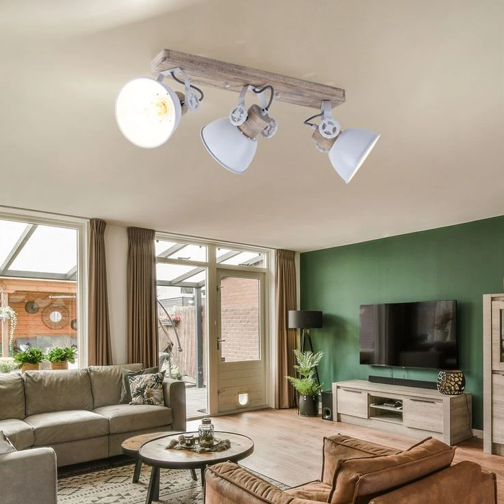 Deckenleuchte, Holz, Spot Verstellbar, L 59 Cm, GEARWOOD