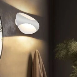 Wandleuchte, Metall, Chrom, Weiß, ALEXANDRA