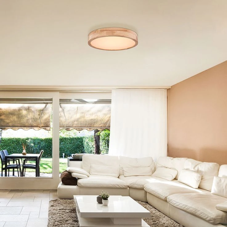 LED Deckenleuchte, Holzoptik, Fernbedienung, CCT, 40 Cm – Bild 6