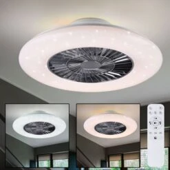 LED Deckenventilator, Sterneneffekt , Fernbedienung, 75 Cm, VISBY