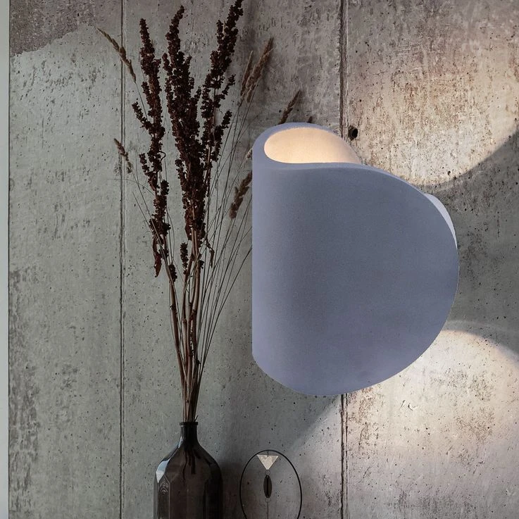 LED Wandleuchte, Beton, Grau, Halbrund, H 15,7 Cm – Bild 3
