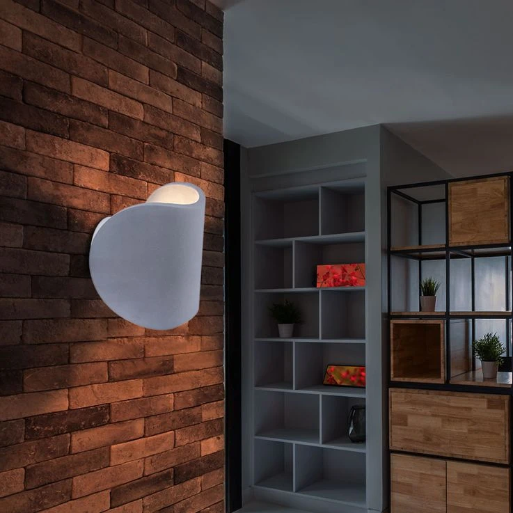 LED Wandleuchte, Beton, Grau, Halbrund, H 15,7 Cm – Bild 4