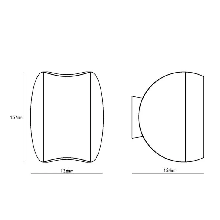 LED Wandleuchte, Beton, Grau, Halbrund, H 15,7 Cm – Bild 7