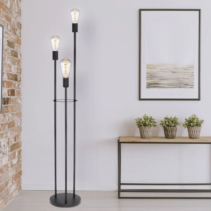 Stehleuchte, 3-flammig, Schwarz, Höhe 140 Cm, MARTHA – Bild 5