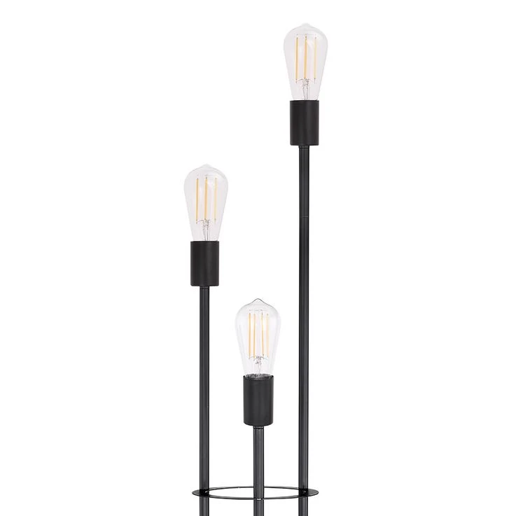 Stehleuchte, 3-flammig, Schwarz, Höhe 140 Cm, MARTHA – Bild 8