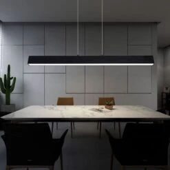 LED Pendelleuchte, Dimmbar, Metall Schwarz L 121 Cm