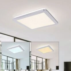 LED Deckenlampe, CCT, Kristalleffekt, IP44, H 3cm