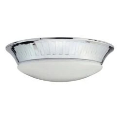 LED Deckenleuchte, Stahl, Glas, Chrom, D 39,2 Cm