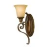 Wandlampe, Stahl Glas, Gold Bronze, H 41,9 Cm