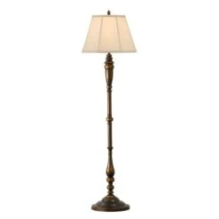 Stehlampe, Stahl, Bronze, H 157,5 Cm