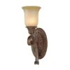 Wandlampe, Stahl Glas, Bronze, H 45,7 Cm