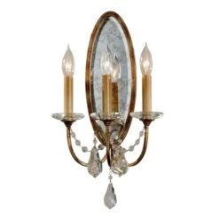 Wandlampe, Stahl Glas, Bronze, H 48,4 Cm