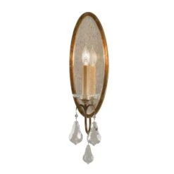 Wandlampe, Stahl Glas, Bronze, H 48,1 Cm